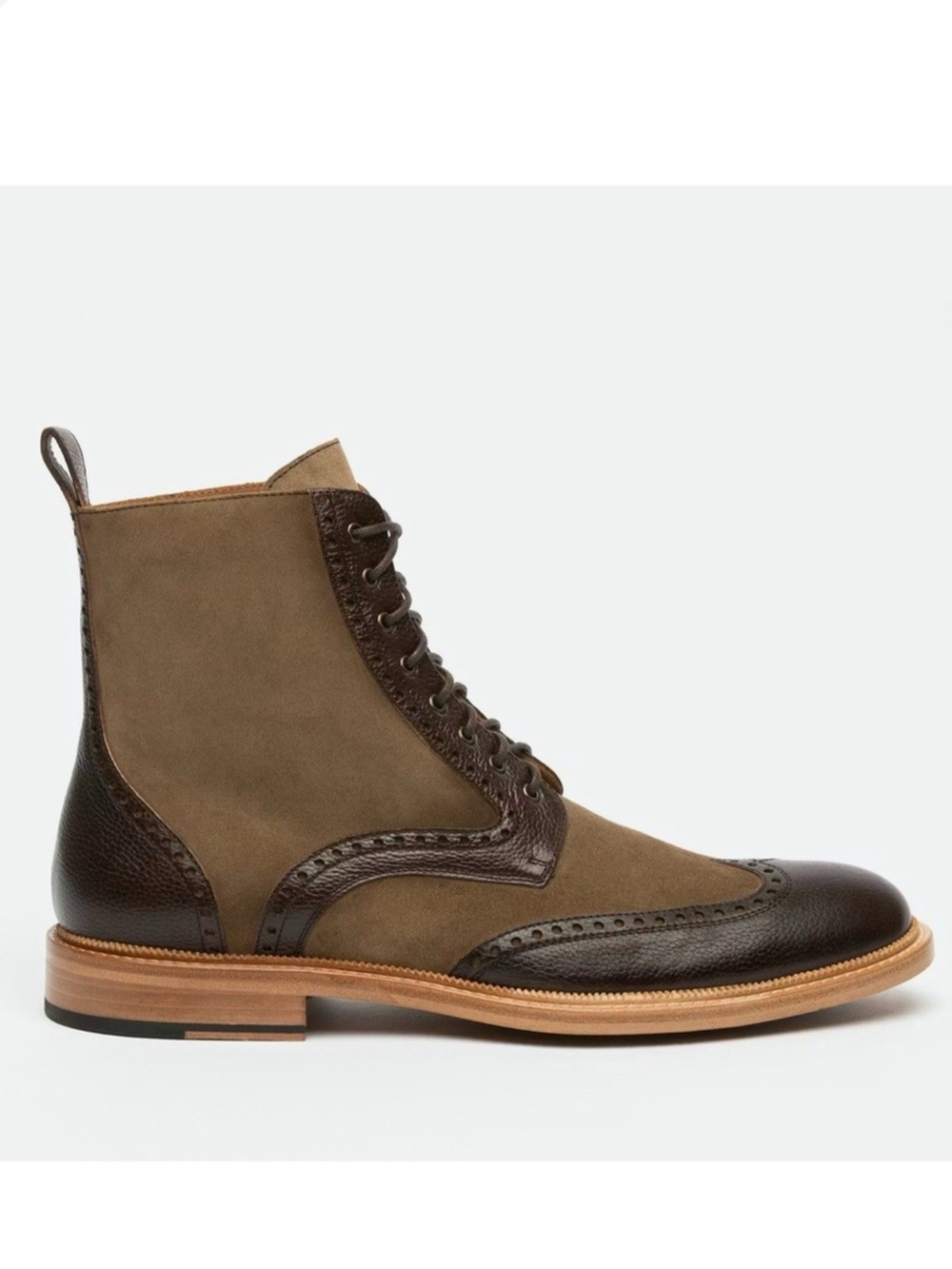 Taft Saint Brown Suede Wingtip Brogue Laceup Boot Size 9
